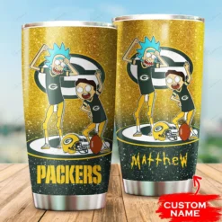 Personalized Green Bay Packers Rick and Morty Tumbler