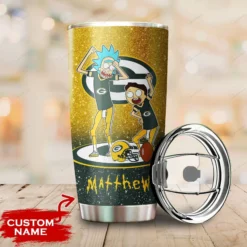 Personalized Green Bay Packers Rick and Morty Tumbler front