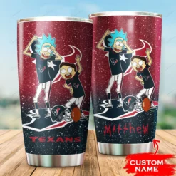 Personalized Houston Texans Rick and Morty Tumbler