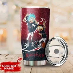 Personalized Houston Texans Rick and Morty Tumbler front