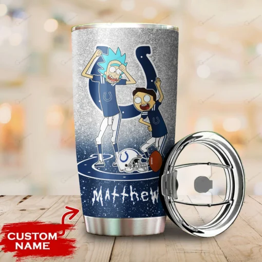 Personalized Indianapolis Colts Rick and Morty Tumbler front