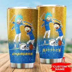 Personalized Los Angeles Chargers Rick and Morty Tumbler