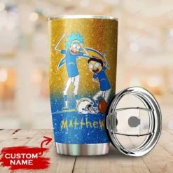 Personalized Los Angeles Chargers Rick and Morty Tumbler front