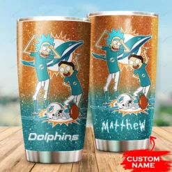 Personalized Miami Dolphins Rick and Morty Tumbler