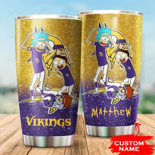 Personalized Minnesota Vikings Rick and Morty Tumbler