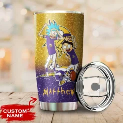 Personalized Minnesota Vikings Rick and Morty Tumbler front