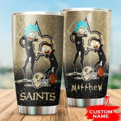 Personalized New Orleans Saints Rick and Morty Tumbler
