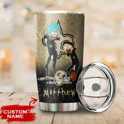 Personalized New Orleans Saints Rick and Morty Tumbler front