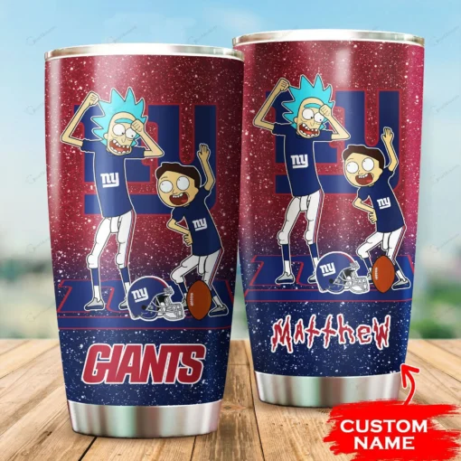Personalized New York Giants Rick and Morty Tumbler
