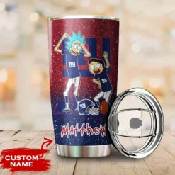 Personalized New York Giants Rick and Morty Tumbler front