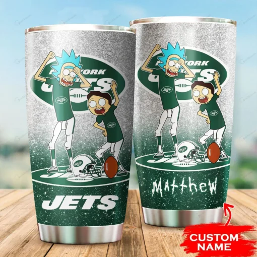 Personalized New York Jetss Rick and Morty Tumbler