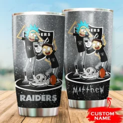 Personalized Oakland Raiders Rick and Morty Tumbler