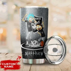 Personalized Oakland Raiders Rick and Morty Tumbler front