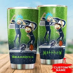 Personalized Seattle Seahawks Rick and Morty Tumbler