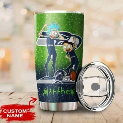 Personalized Seattle Seahawks Rick and Morty Tumbler front