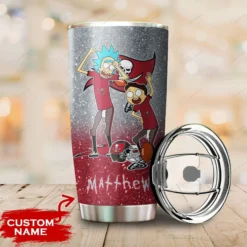 Personalized Tampa Bay Buccaneers Rick and Morty Tumbler front