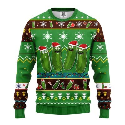 Pickle Rickmas Squad Ugly Christmas Sweater front