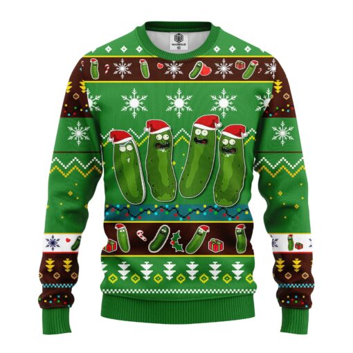 Pickle Rickmas Squad Ugly Christmas Sweater front