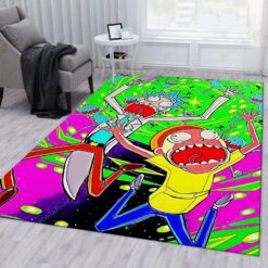 Rick and Morty Alien Panic Neon Escape Rug