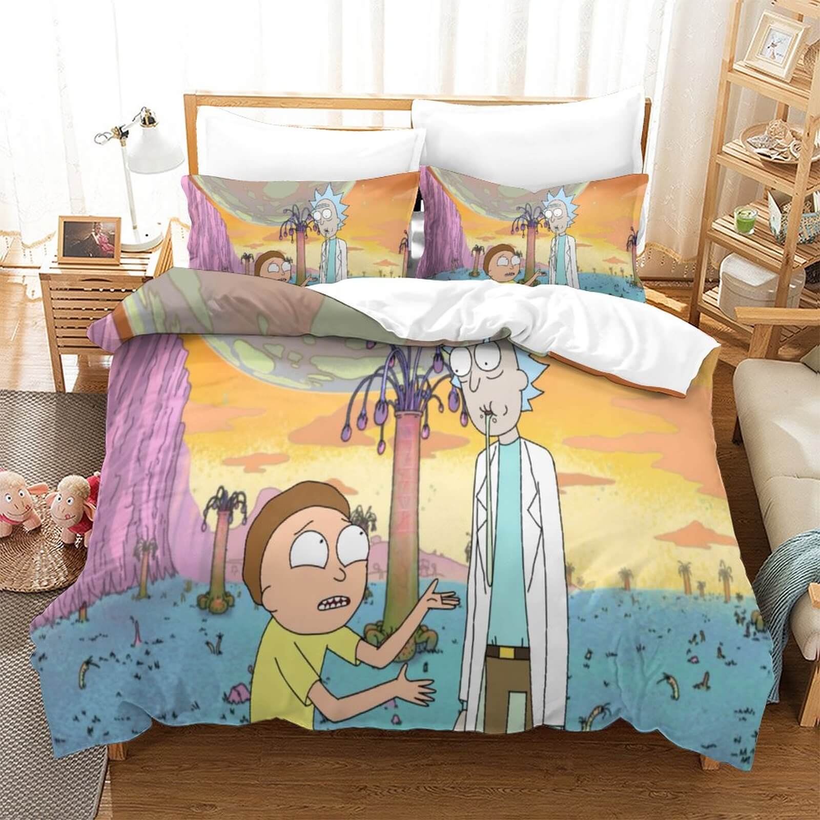 Rick and Morty Alien World Adventure Bedding Set