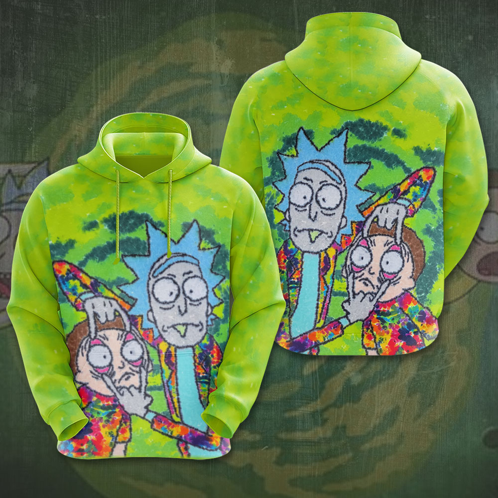 Rick and Morty Colorful Chaos Graphic Hoodie