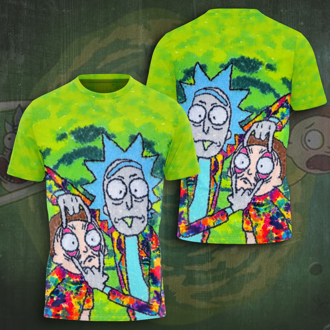 Rick and Morty Colorful Chaos Graphic Shirt