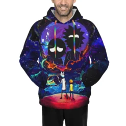 Rick and Morty Cosmic Reflections Galaxy Hoodie front