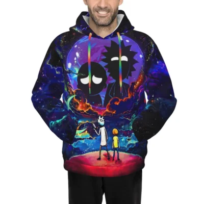 Rick and Morty Cosmic Reflections Galaxy Hoodie front