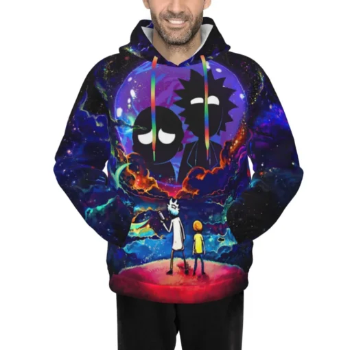 Rick and Morty Cosmic Reflections Galaxy Hoodie front