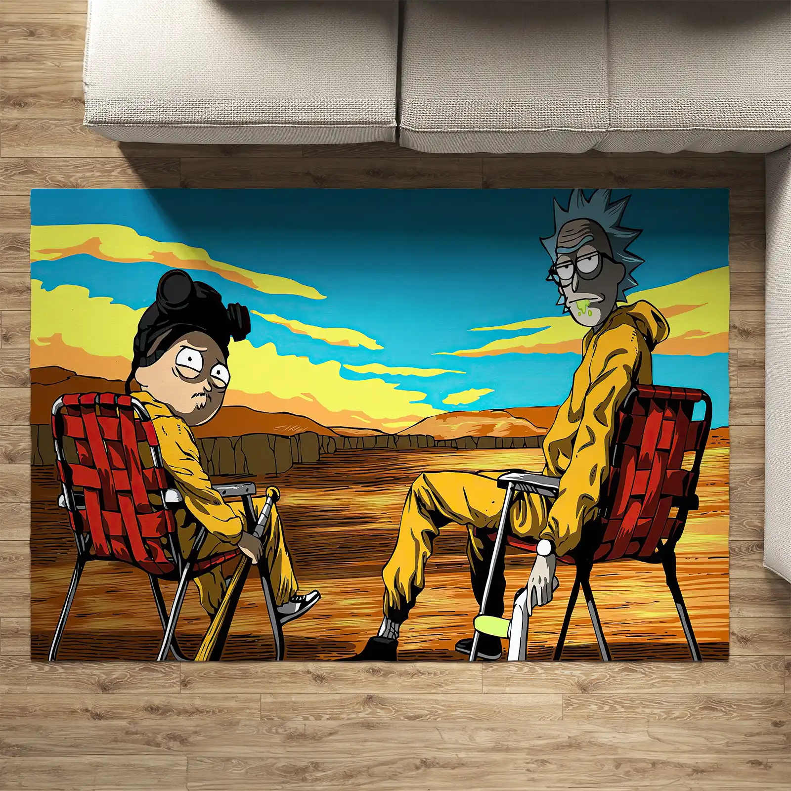 Rick and Morty Desert Escape Rug