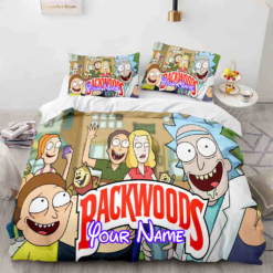 Rick and Morty Family Chaos Cityscape Bedding Set