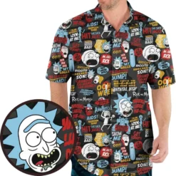 Rick and Morty Galactic Chaos Quote Splash Hawaiian Shirt