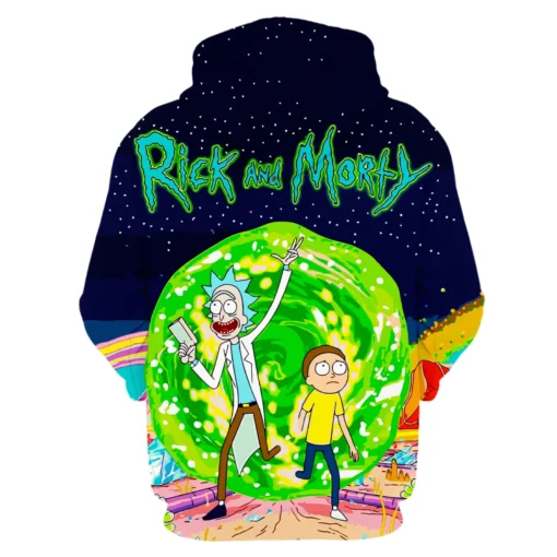 Rick and Morty Galactic Gateway Adventure Hoodie back