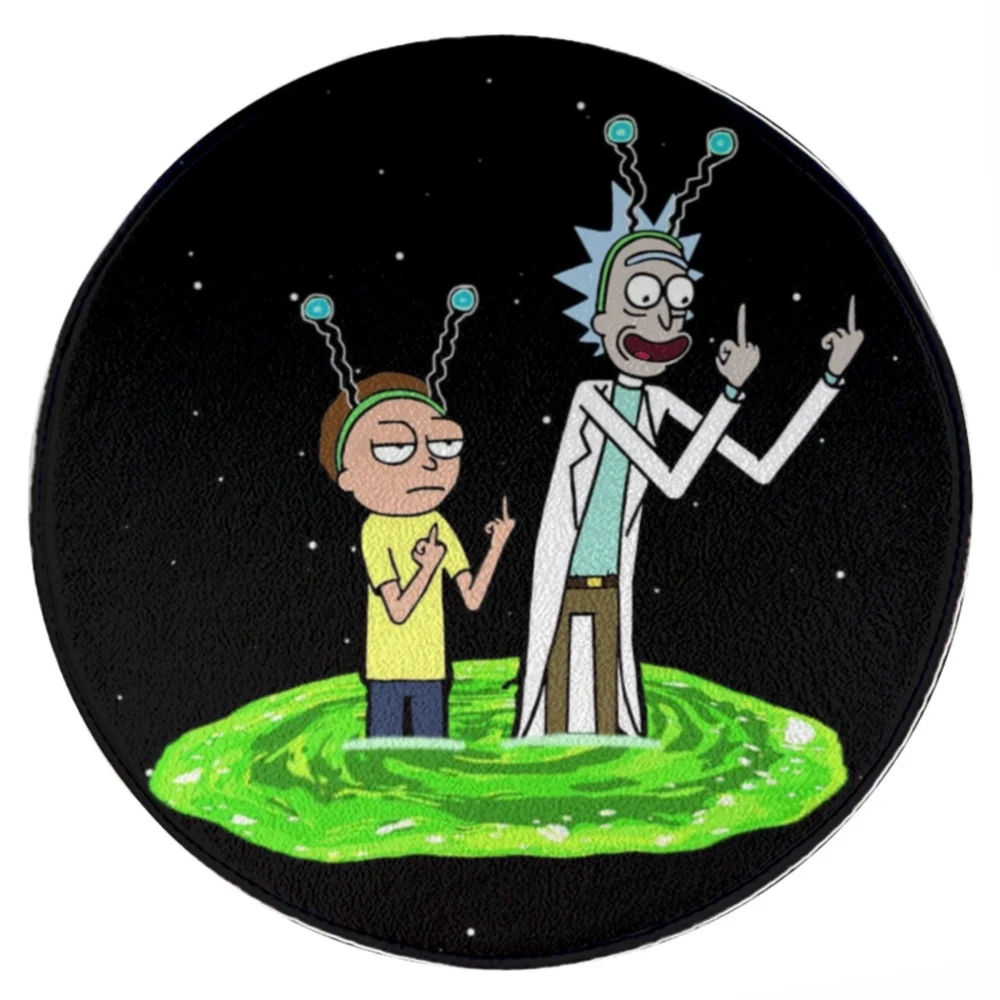 Rick and Morty Galactic Mischief Round Rug front
