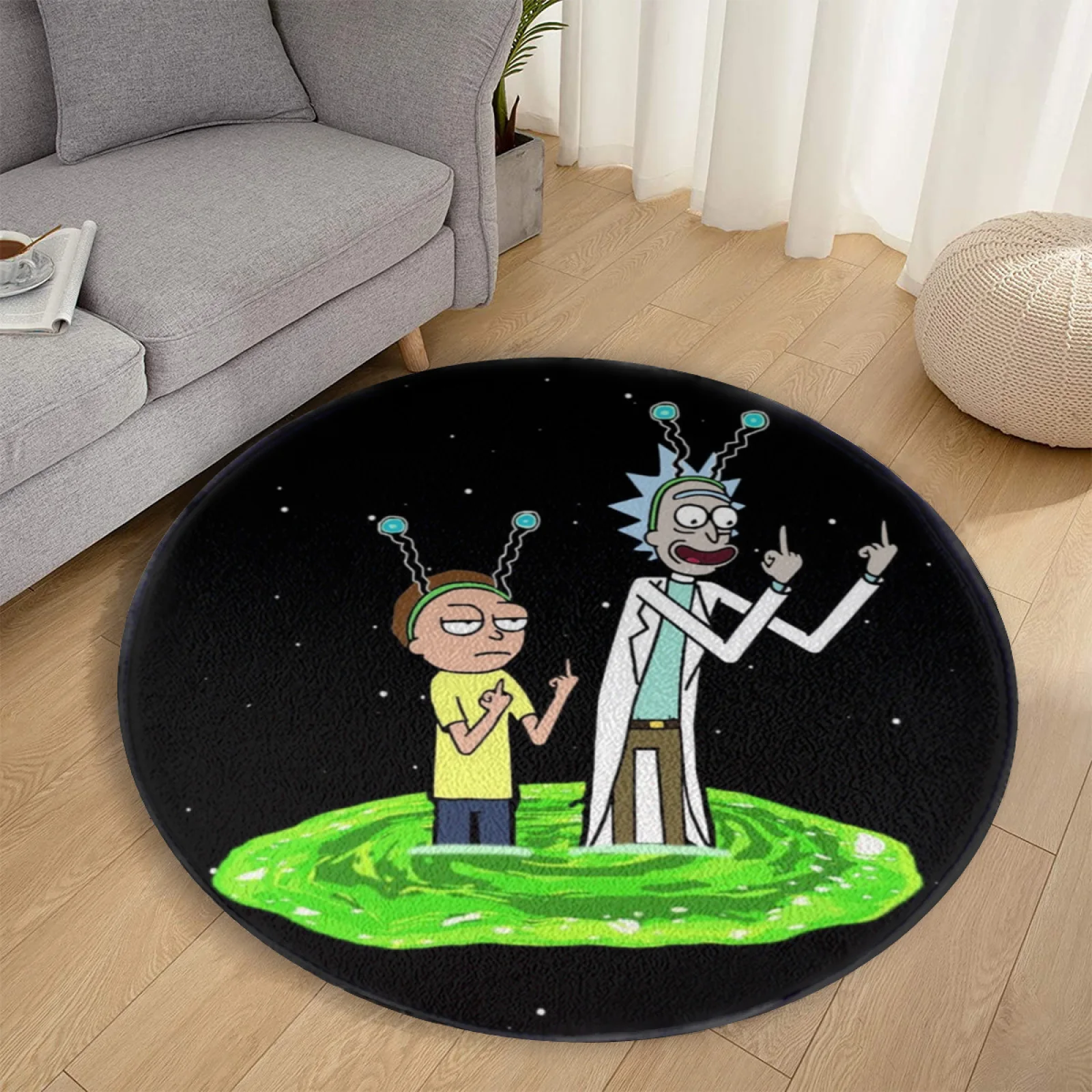 Rick and Morty Galactic Mischief Round Rug