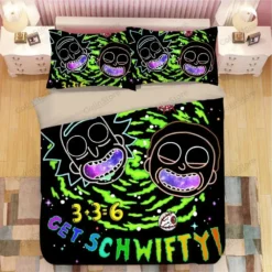 Rick And Morty Get Schwifty Colorful Bedding Set