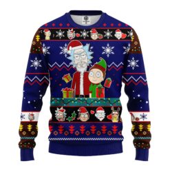 Rick and Morty Gift Patrol Santa Rick Ugly Christmas Sweater front