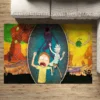 Rick and Morty Goodbye Moonmen Chaos Rug