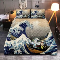 Rick And Morty Great Wave Japanese Bedding Set