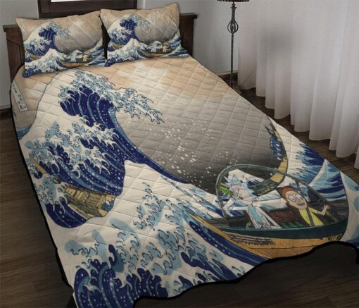 Rick And Morty Great Wave Japanese Bedding Set