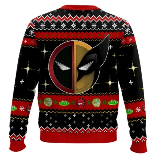 Rick And Morty In Deadpool Multiverse Ugly Christmas Sweater back