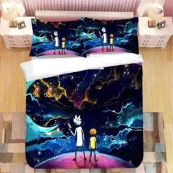 Rick And Morty In The Space Colorful Bedding Set