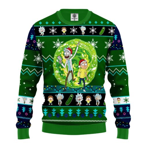 Rick and Morty Interdimensional Portal Ugly Christmas Sweater front