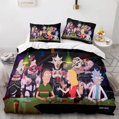 Rick And Morty Intergalactic Bar Brawl Bedding Set