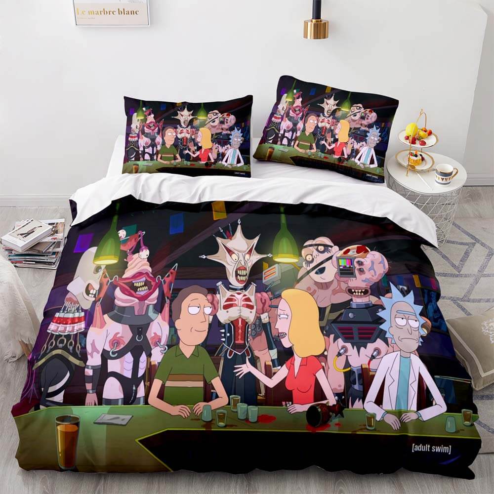 Rick And Morty Intergalactic Bar Brawl Bedding Set