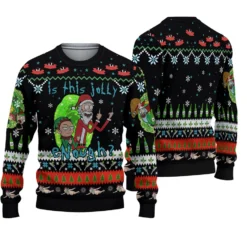 Rick and Morty Is This Jolly Enough Ugly Christmas Sweater