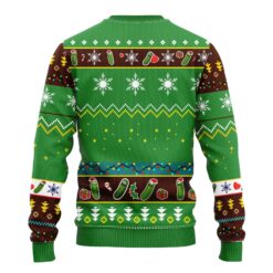 Rick And Morty Large Pickle Rick Green Ugly Christmas Sweater back