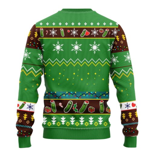 Rick And Morty Large Pickle Rick Green Ugly Christmas Sweater back