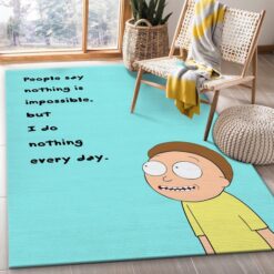 Rick and Morty Lazy Genius Sky Blue Chill Rug