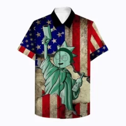 Rick and Morty Liberty & Lager Americana Hawaiian Shirt